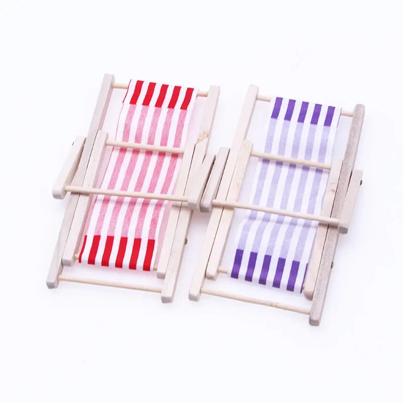 Wholesale Dollhouse wooden beach chair model